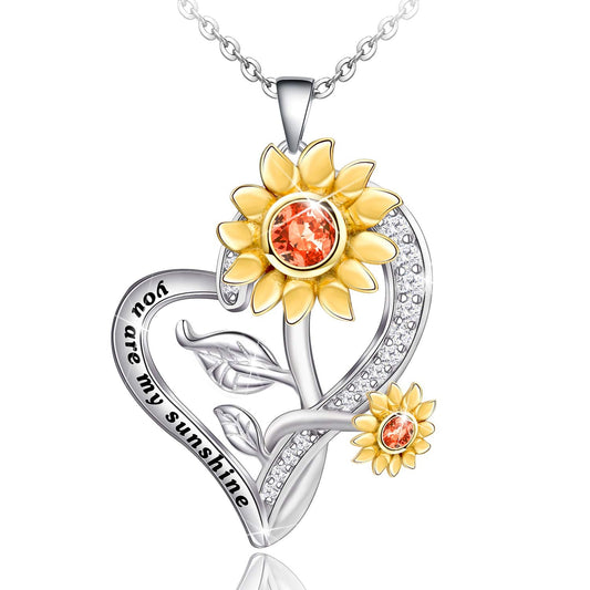 Sunflower Necklace for Women 925 Sterling Silver Gift Necklace - onlyone
