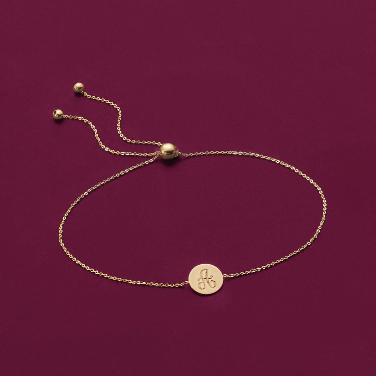 925 Sterling Silber Personal isierte Single Initial Circle Disc Armband