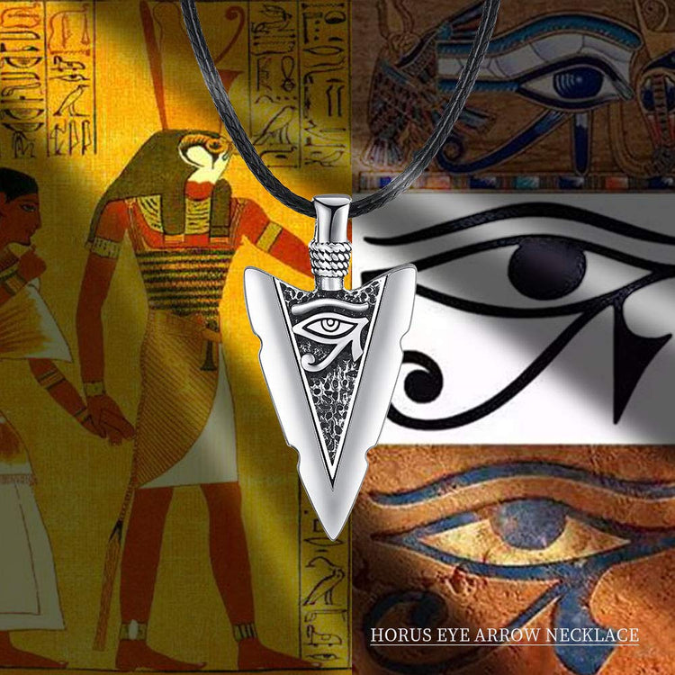 925 Sterling Silver Eye of Horus Arrowhead Necklace