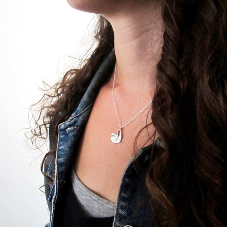 925 Sterling Silver Little Sloth Necklace