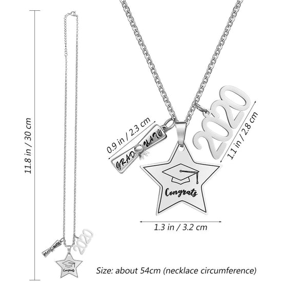 925 Sterling Silver Graduation Necklace Class of 2020 Graduation Party Gift - onlyone