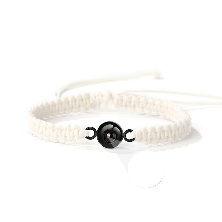 Personalized Braided Black Rope Photo Projection Bracelet Sweet Cool Gift
