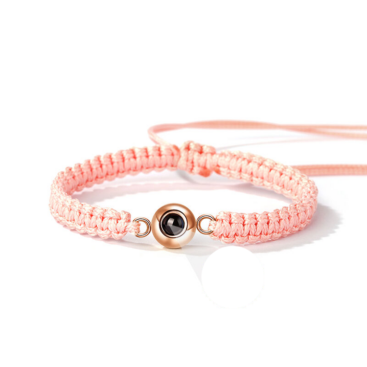 Personalized Braided Black Rope Photo Projection Bracelet Sweet Cool Gift