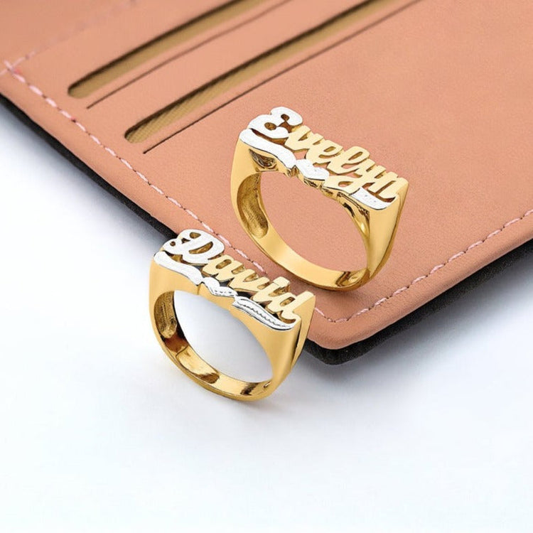 925 Sterling Silver Personalized 3D Name Ring