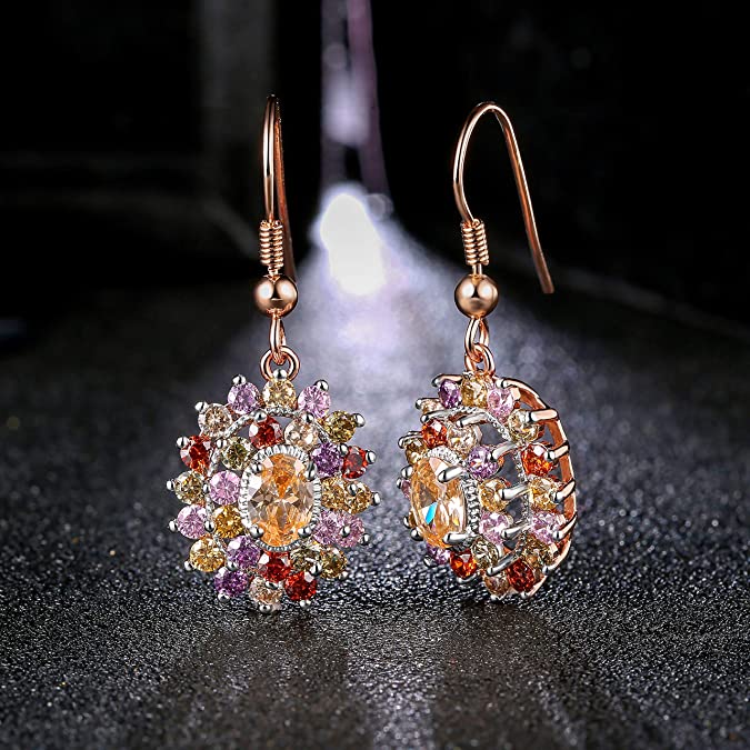 925 Sterling Silver Cubic Zirconia Multi Colored Stone Rings/Necklace/Earrings
