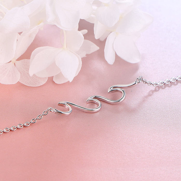 925 Sterling Silver Wave Anklet - onlyone