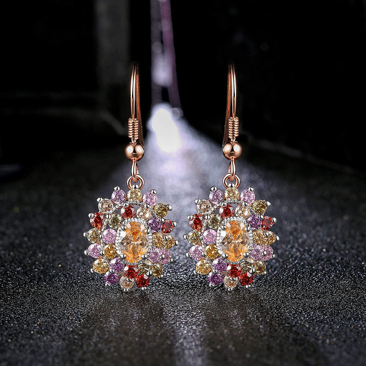 925 Sterling Silver Cubic Zirconia Multi Colored Stone Rings/Necklace/Earrings