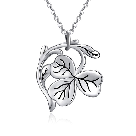 925 Sterling Silver Shamrock Necklace St Patricks Day Necklaces Lucky Jewelry Gifts
