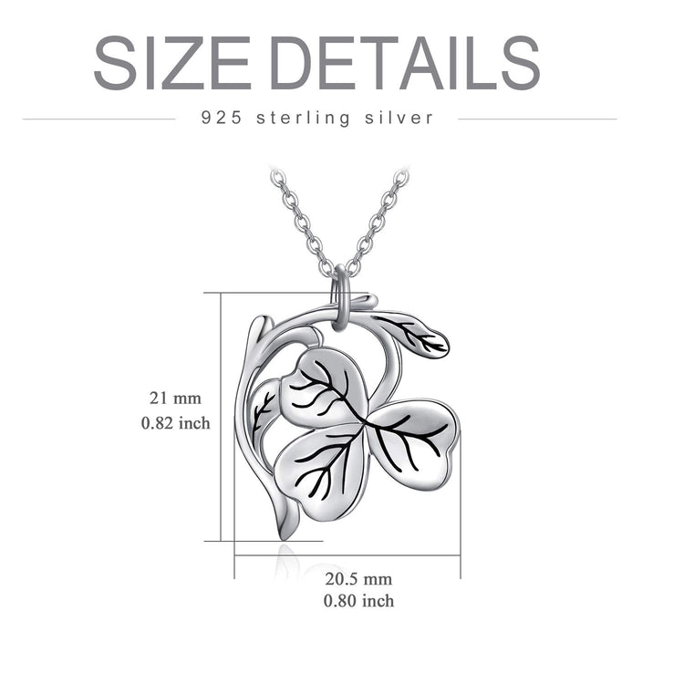 925 Sterling Silver Shamrock Necklace St Patricks Day Necklaces Lucky Jewelry Gifts
