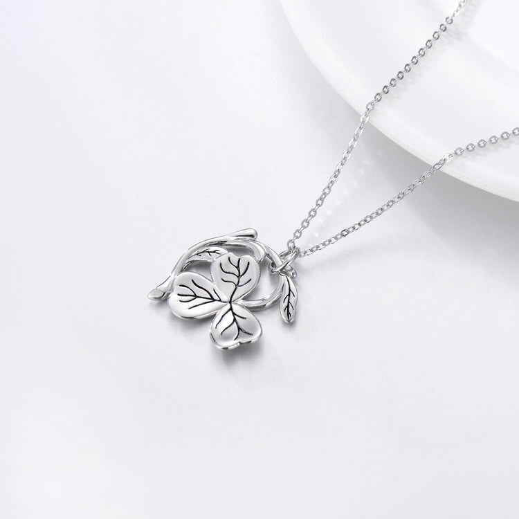 925 Sterling Silver Shamrock Necklace St Patricks Day Necklaces Lucky Jewelry Gifts