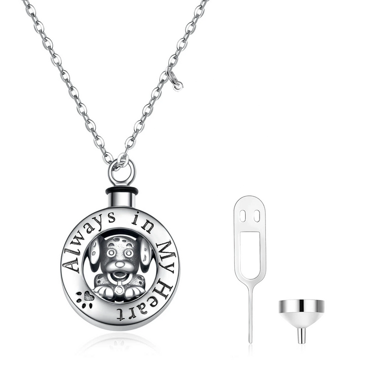 925 Sterling Silver Dog Urn Necklaces Dog Cremation Necklace Cremation Jewelry for Ashes