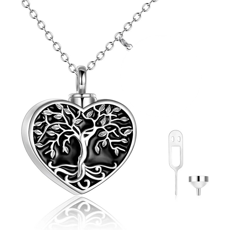 925 Sterling Silver Tree of Life Cremation Jewelry for Ashes Memory Urn Necklace
