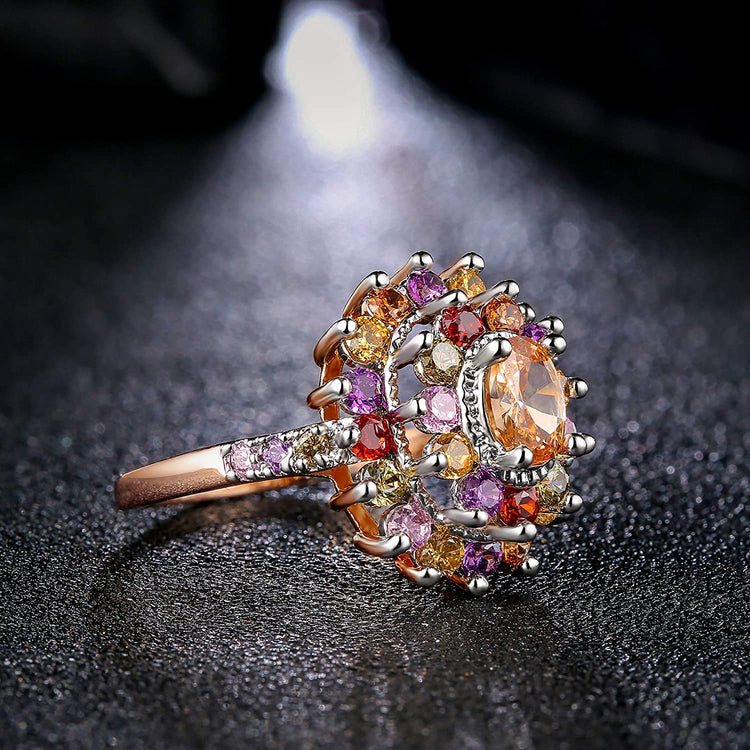 925 Sterling Silver Cubic Zirconia Multi Colored Stone Rings/Necklace/Earrings