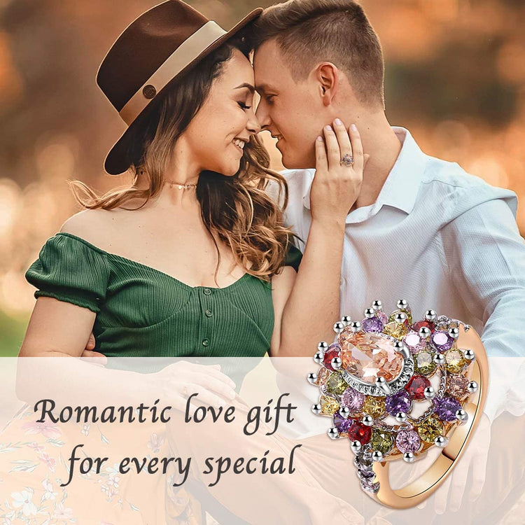 925 Sterling Silver Cubic Zirconia Multi Colored Stone Rings/Necklace/Earrings
