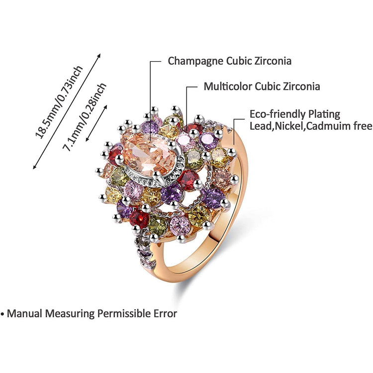 925 Sterling Silver Cubic Zirconia Multi Colored Stone Rings/Necklace/Earrings