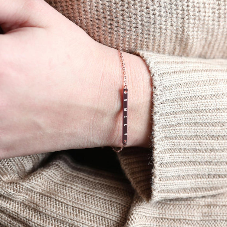 925 Sterling Silver Custom Bar Friendship Bracelet Coordinates Engraved Bracelets