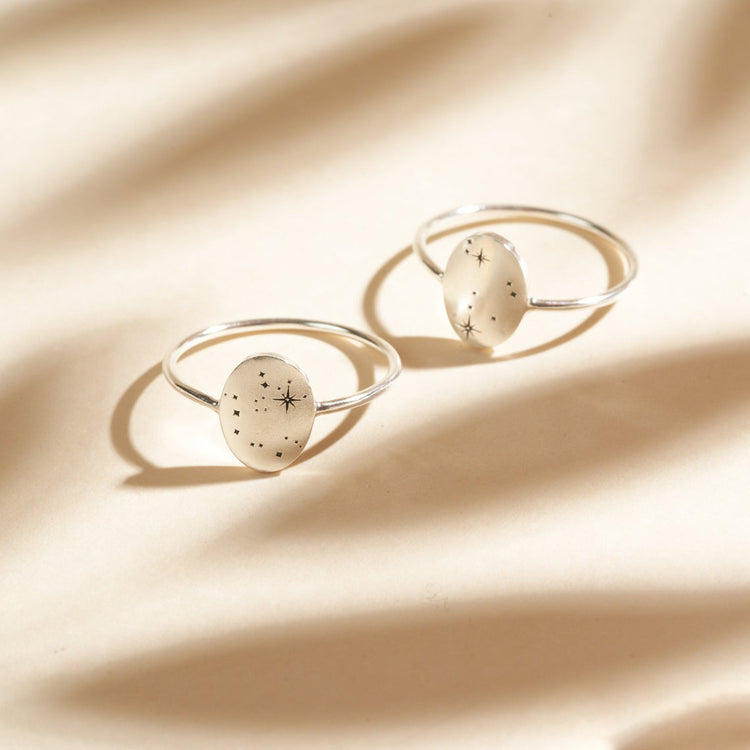 925 Sterling Silver Custom Zodiac Ring Star Constellation Ring