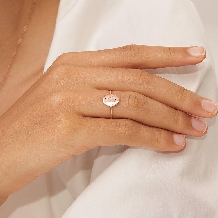 925 Sterling Silver Custom Zodiac Ring Star Constellation Ring
