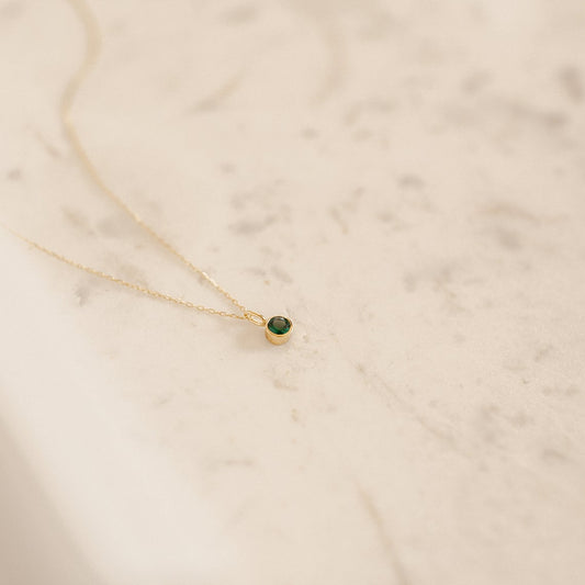 925 Sterling Silber zierliche Geburts stein Halskette