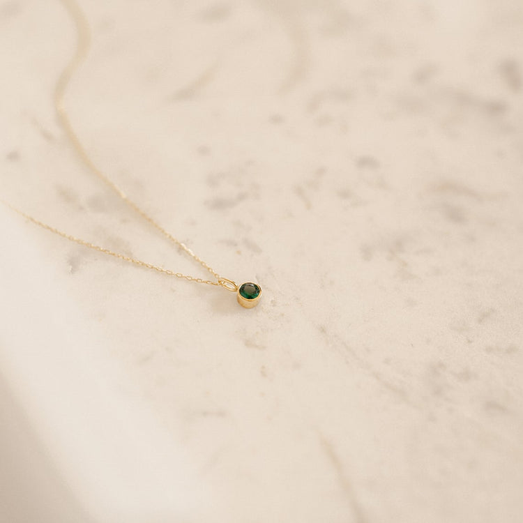 Collier en argent sterling 925 avec pierre de naissance délicate