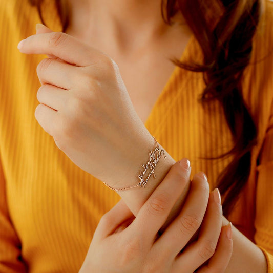 925 Sterling Silver Double Name Bracelet