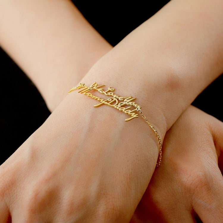 925 Sterling Silver Double Name Bracelet