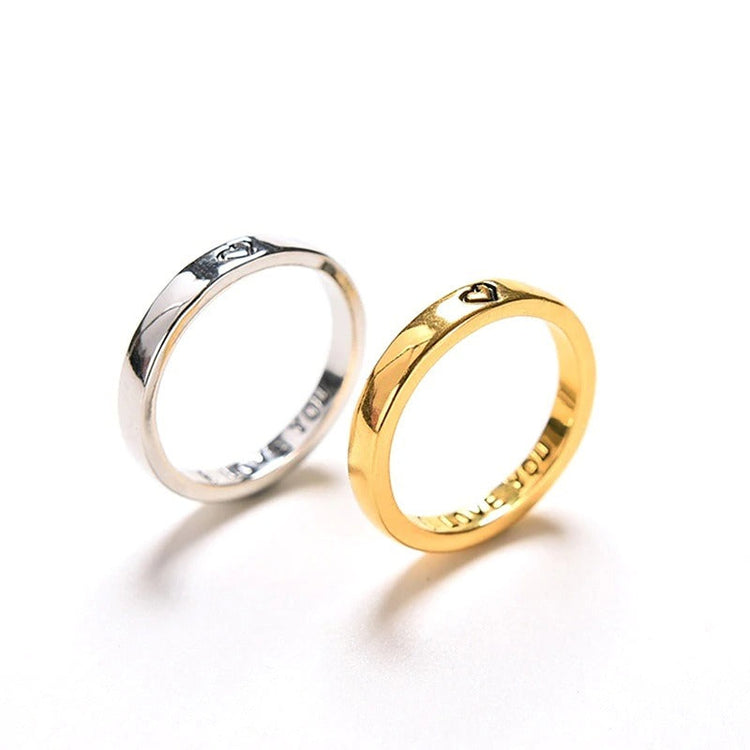 925 Sterling Silver Hidden Message Love Ring Set