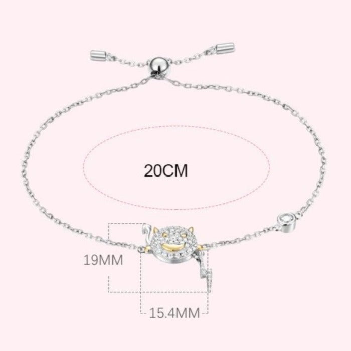 925 Sterling Silver Iced Out Little Devil Bracelet