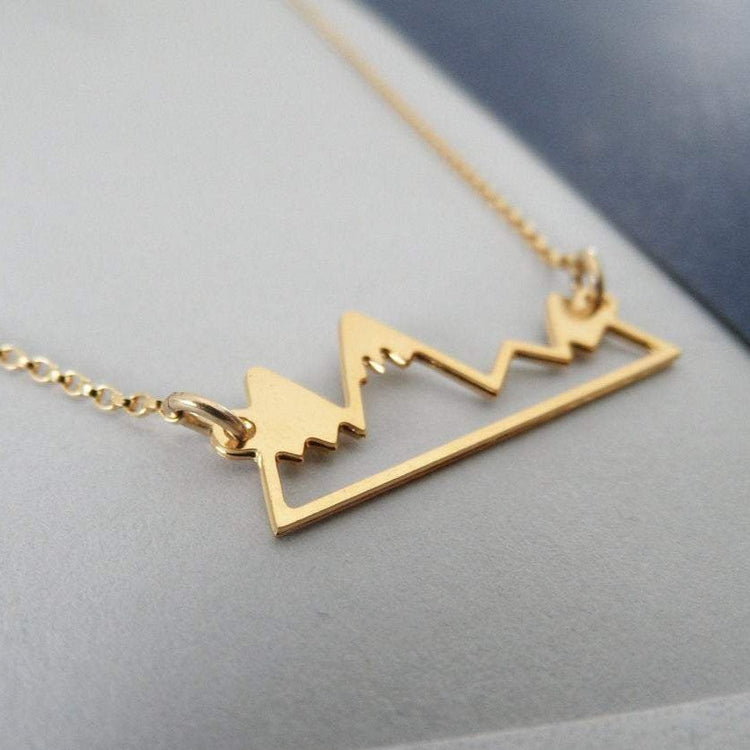 925 Sterling Silver Mini Mountain Necklace