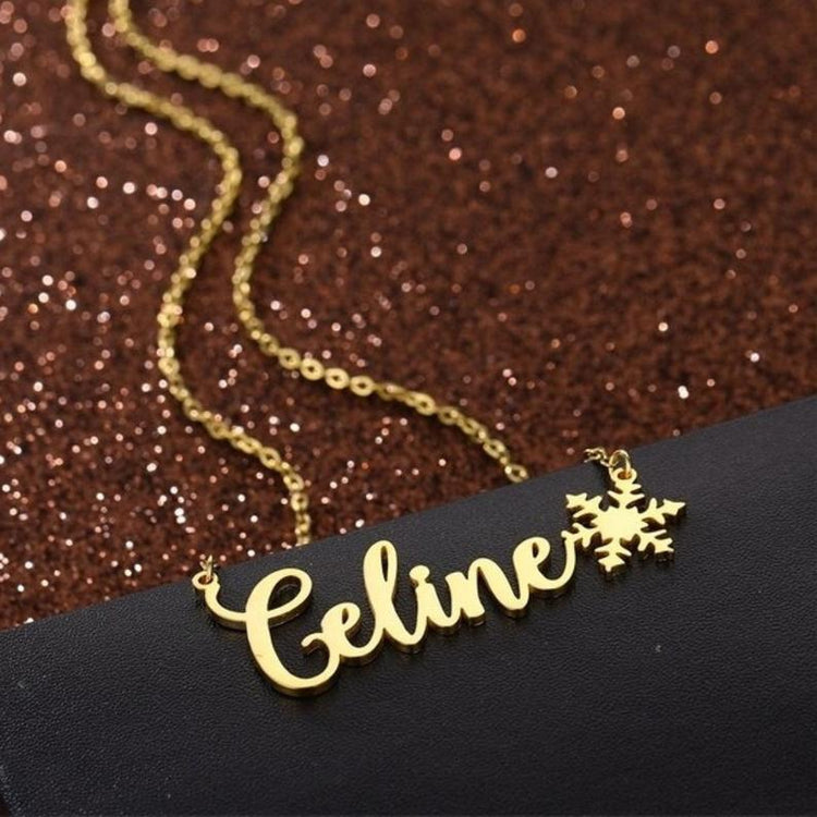 925 Sterling Silver Nameplated Necklace With Snowflake
