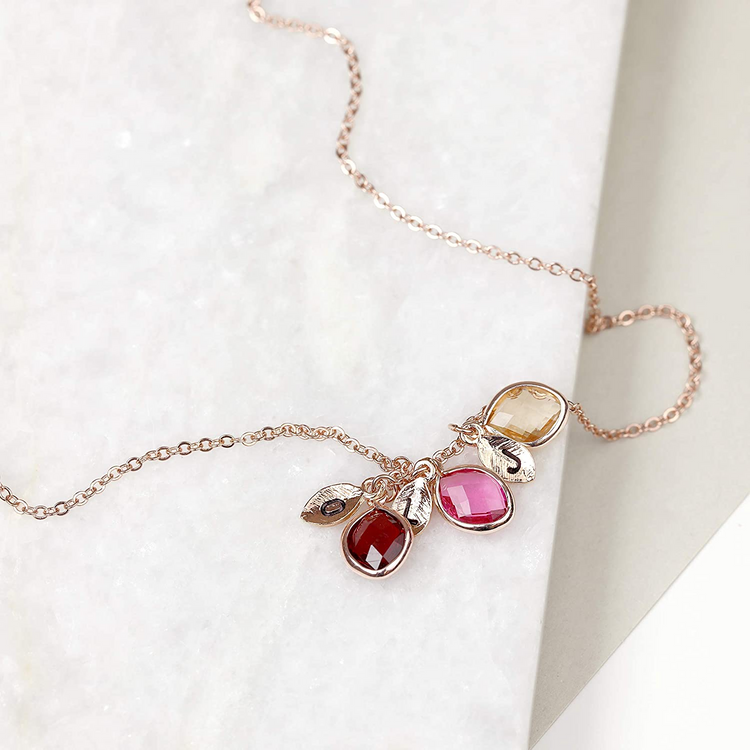 925 Sterling Silver Personalized Birthstone Necklace