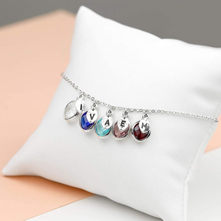 925 Sterling Silver Personalized Birthstone Necklace