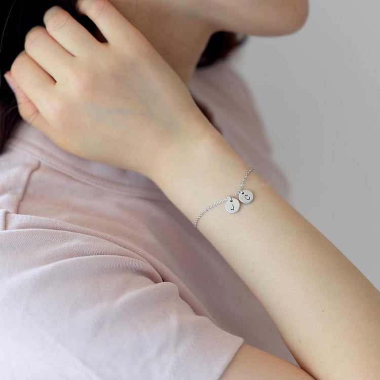 925 Sterling Silver Personalized Initial Anklet Bracelets