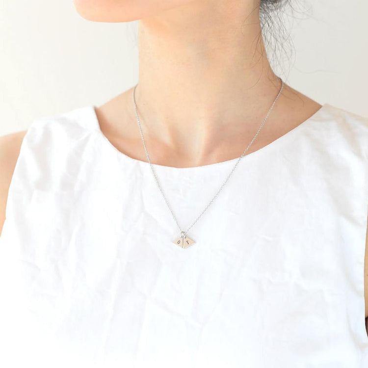 925 Sterling Silver Personalized Triangle Initial Necklace