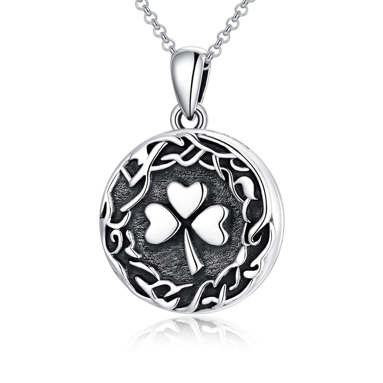 925 Sterling Silver Shamrock Photo Locket Necklace St Patricks Day Necklaces Lucky Jewelry Gifts