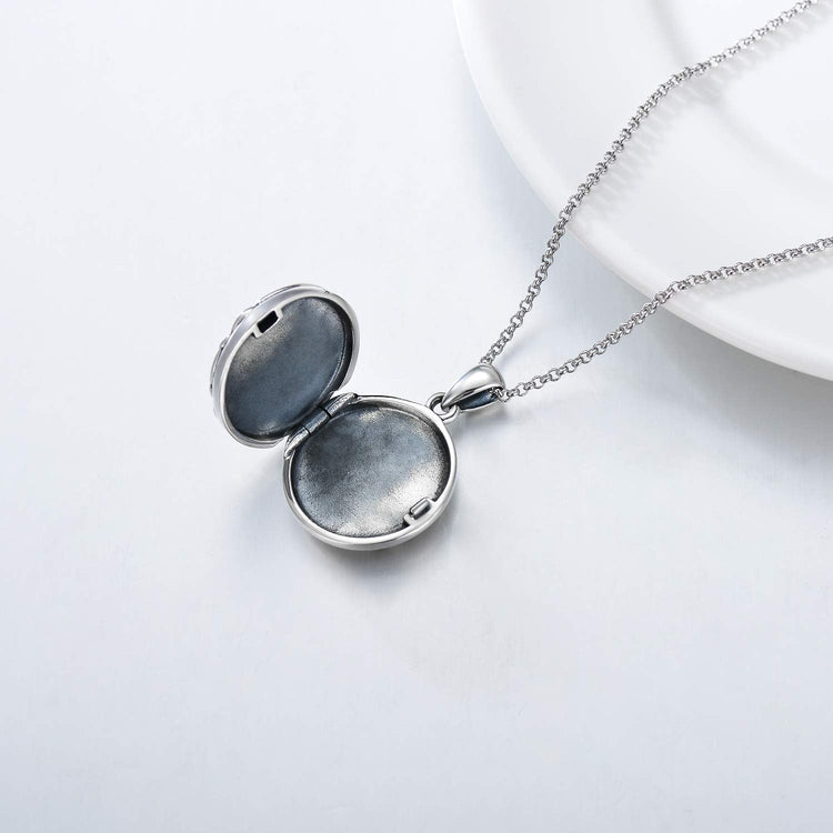 925 Sterling Silver Shamrock Photo Locket Necklace St Patricks Day Necklaces Lucky Jewelry Gifts