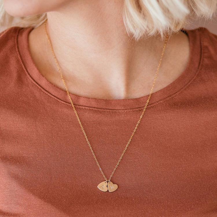 925 Sterling Silver Small Heart Initial Necklace