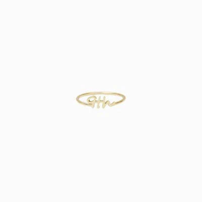 925 Sterling Silver Personalized Simple Alphabet Numbers Name Ring Nameplate Ring