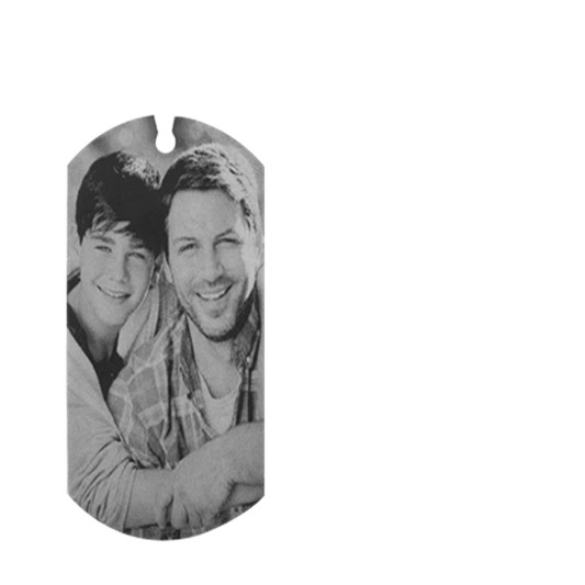 Photo-Engraved Black Tag Necklace For Father