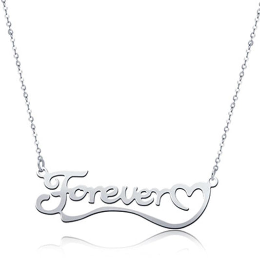 925 Sterling Silver Love You Forever Classic Name Necklace Nameplate Necklace - onlyone