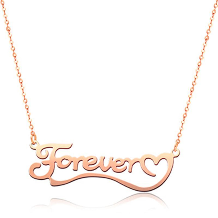 925 Sterling Silver Love You Forever Classic Name Necklace Nameplate Necklace - onlyone