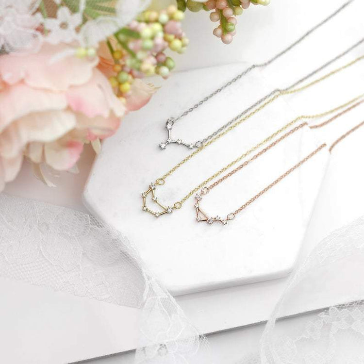 925 Sterling Silver Zodiac Jewelry Celestial Constellation Necklace - onlyone