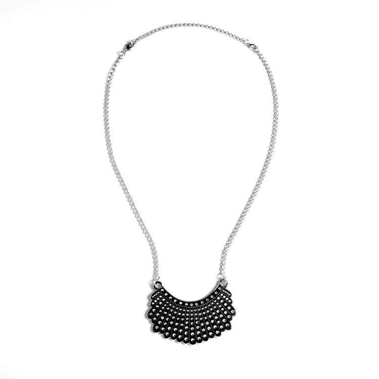 925 Sterling Silver Dissent Collar Hoop and Charm Necklace Set Ginsburg Jewelry Set