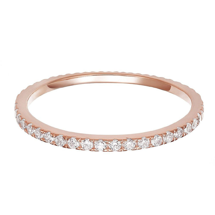 925 Sterling Silver Cubic Zirconia Simulated Diamond Stackable Ring Eternity Bands for Women - onlyone