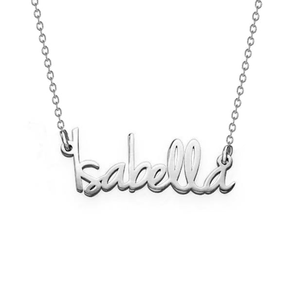Collier avec nom personnalisé en argent sterling 925 "Isabella" Collier avec plaque signalétique