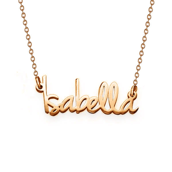 Collier avec nom personnalisé en argent sterling 925 "Isabella" Collier avec plaque signalétique