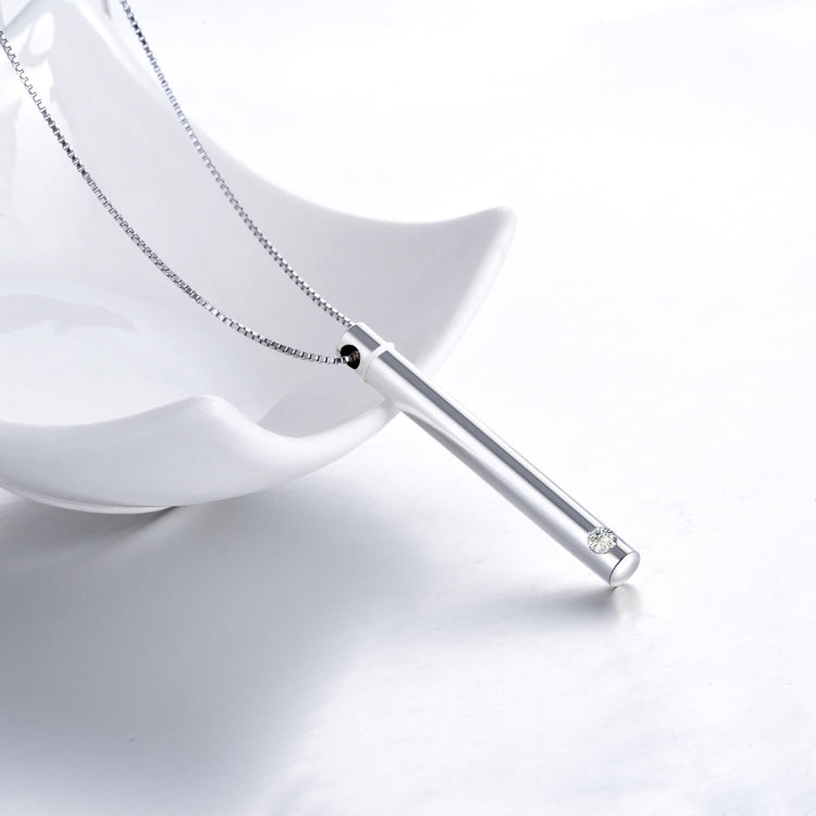 925 Sterling Silver Cremation Jewelry for Ashes Bar Disc Necklace, Urn Necklace - onlyone