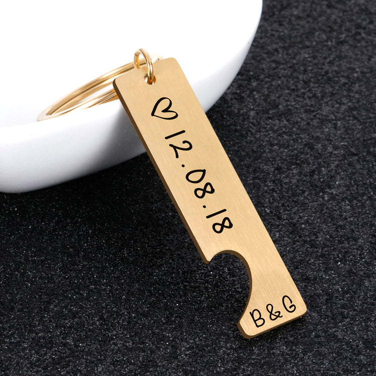 925 Sterling Silver Personalized Keychain Set