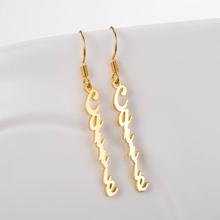 925 Sterling Silver Personalized Name Earrings Nameplate Earrings - onlyone