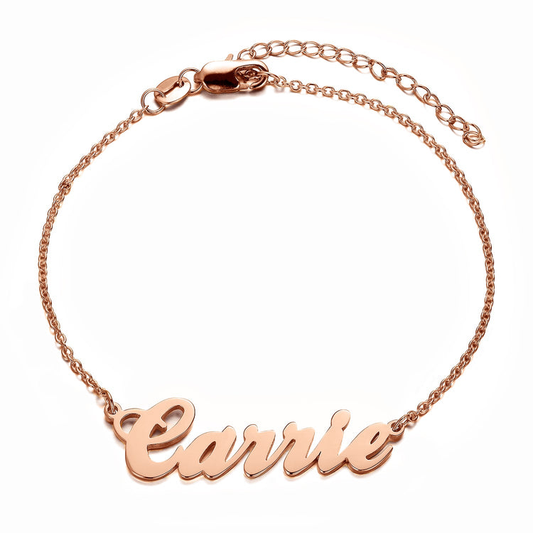 925 Sterling Silver Personalized Carrie Name Bracelet - onlyone